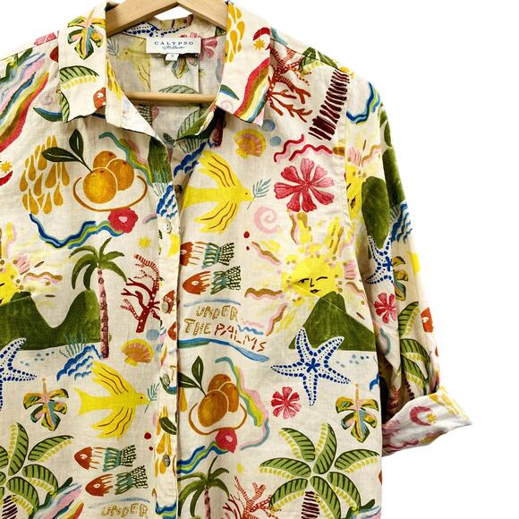 Calypso St. Barth Colorful Button Down - Picture 1 of 5